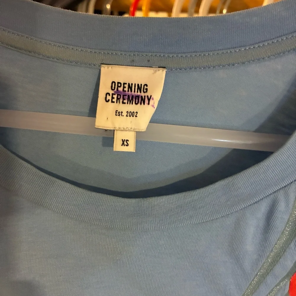 Opening Ceremony Midi Dress, Light Blue Floral T-shirt - Picture 3 of 6